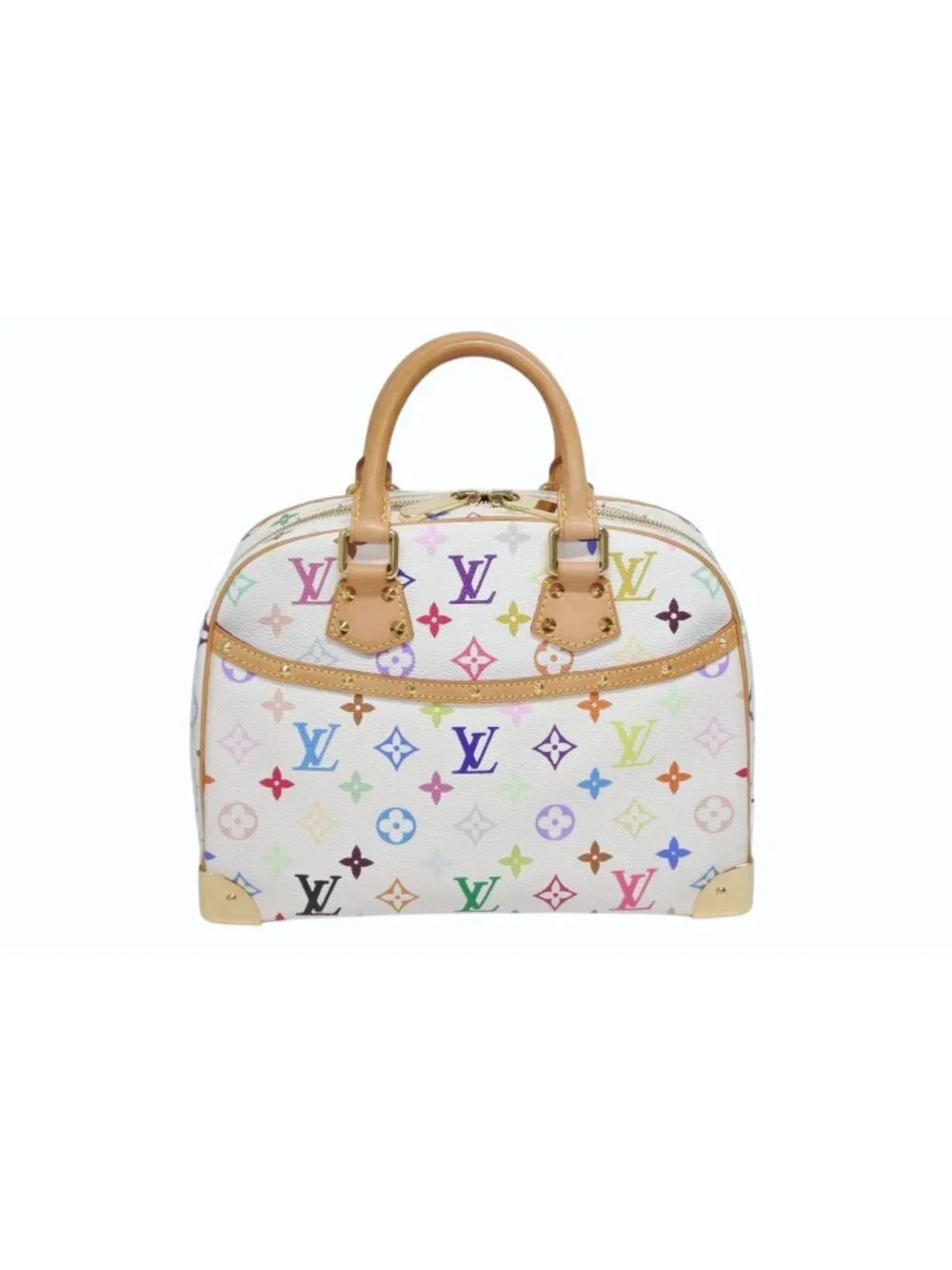 Louis Vuitton Handbag Takashi Murakami White Multicolor Gold